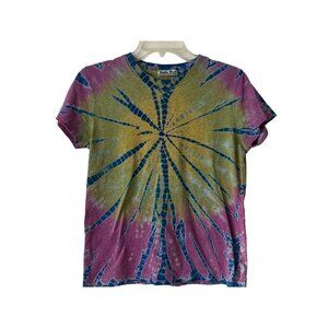 Women's Small Tie Dye Classic Crew Tee T-Shirt by Lucky Tees